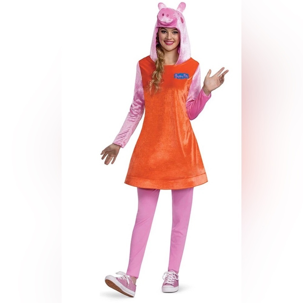 Peppa Pig momma pig Orange and Pink Costume adult large
